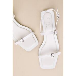Coconuts by Matisse Maya Bone Lizard Ankle Strap Low Heel Sandals